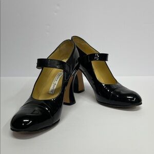 Vintage 90s Charles David Kennedy mod style black patent Mary Jane pumps